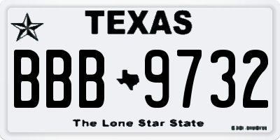 TX license plate BBB9732