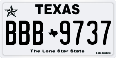 TX license plate BBB9737