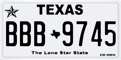 TX license plate BBB9745