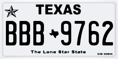 TX license plate BBB9762