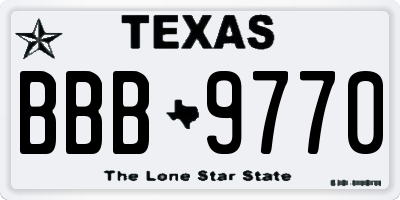 TX license plate BBB9770