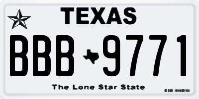 TX license plate BBB9771