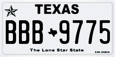 TX license plate BBB9775