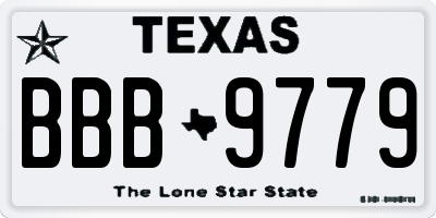 TX license plate BBB9779