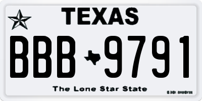 TX license plate BBB9791