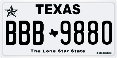 TX license plate BBB9880