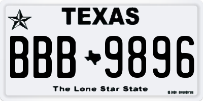 TX license plate BBB9896