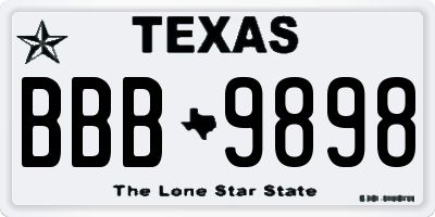 TX license plate BBB9898