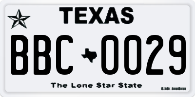 TX license plate BBC0029