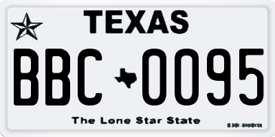 TX license plate BBC0095