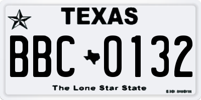 TX license plate BBC0132