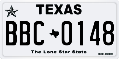 TX license plate BBC0148