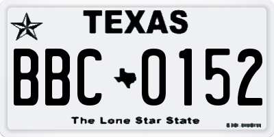 TX license plate BBC0152