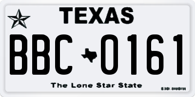 TX license plate BBC0161