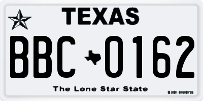 TX license plate BBC0162