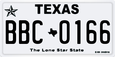 TX license plate BBC0166