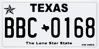 TX license plate BBC0168