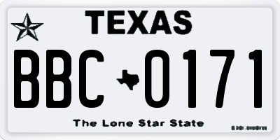 TX license plate BBC0171