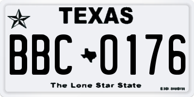 TX license plate BBC0176