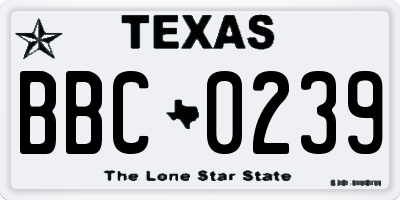 TX license plate BBC0239