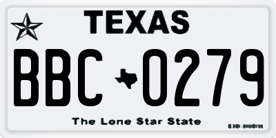 TX license plate BBC0279