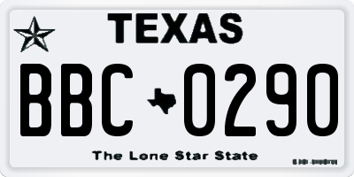 TX license plate BBC0290