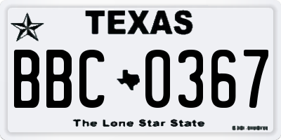 TX license plate BBC0367