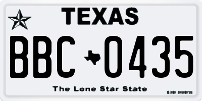 TX license plate BBC0435