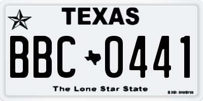 TX license plate BBC0441