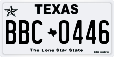 TX license plate BBC0446
