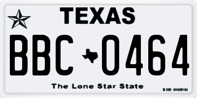 TX license plate BBC0464