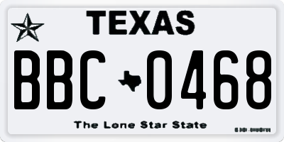 TX license plate BBC0468