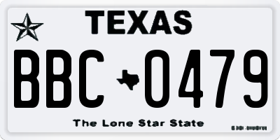 TX license plate BBC0479