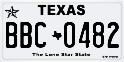 TX license plate BBC0482