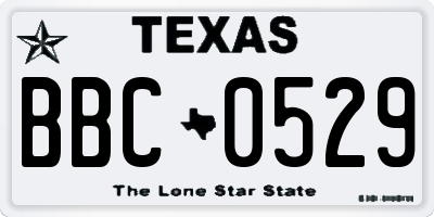 TX license plate BBC0529