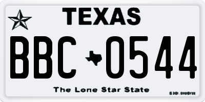 TX license plate BBC0544