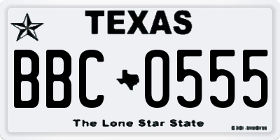 TX license plate BBC0555