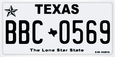TX license plate BBC0569