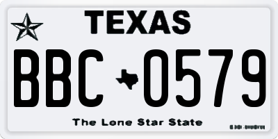 TX license plate BBC0579