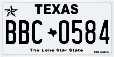 TX license plate BBC0584