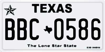TX license plate BBC0586