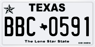 TX license plate BBC0591