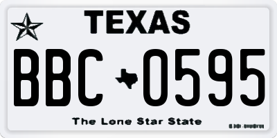 TX license plate BBC0595