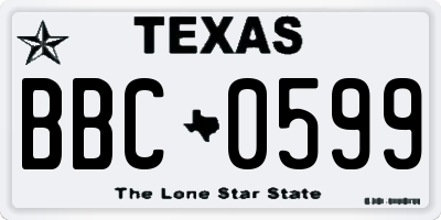 TX license plate BBC0599