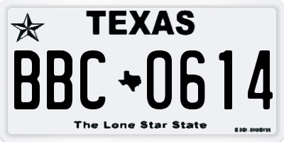 TX license plate BBC0614
