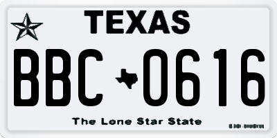 TX license plate BBC0616