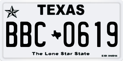 TX license plate BBC0619
