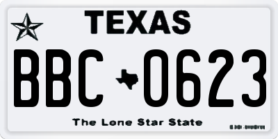 TX license plate BBC0623