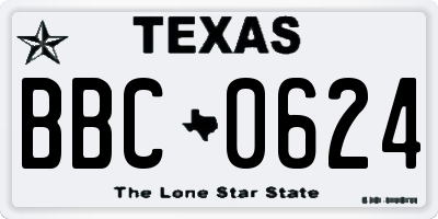 TX license plate BBC0624