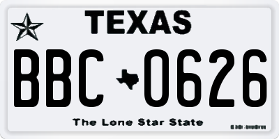 TX license plate BBC0626